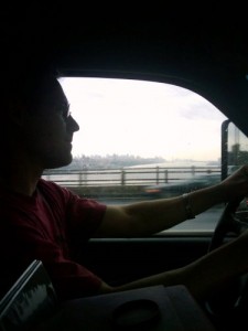 Rob driving out of Manhattan