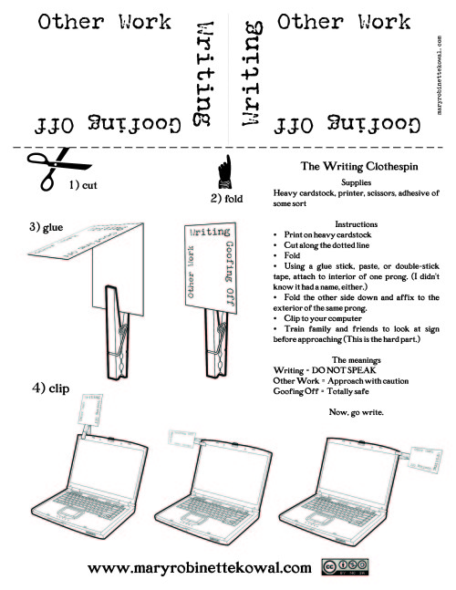 Writing Clothespin sign DIY
