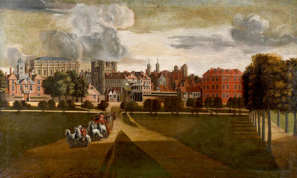 Image: The Old Palace of Whitehall by Hendrik Danckerts