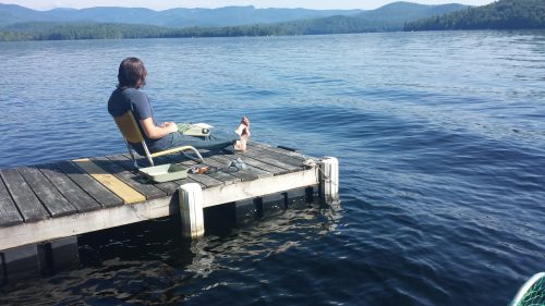 Kezar on a dock