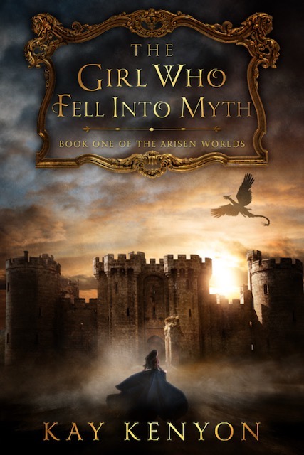 Cover photo of the book the girl who fell into Myth by Kay Kenyon