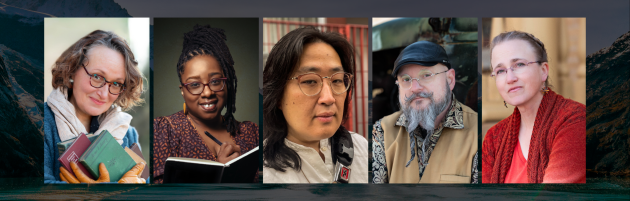 Hosts of Writing Excuses Retreats: Mary Robinette Kowal, Erin Roberts, Dongwon Song, Howard Tayler, and Sandra Tayler